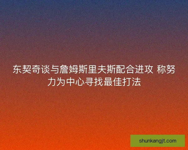 东契奇谈与詹姆斯里夫斯配合进攻 称努力为中心寻找最佳打法